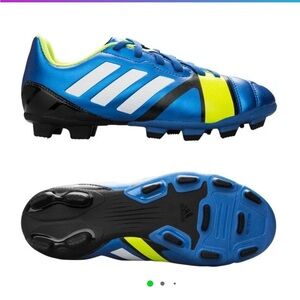 Adidas Vibrant Blue and Neon Yellow Cleats nitrocharge RUNNING shoes soccer